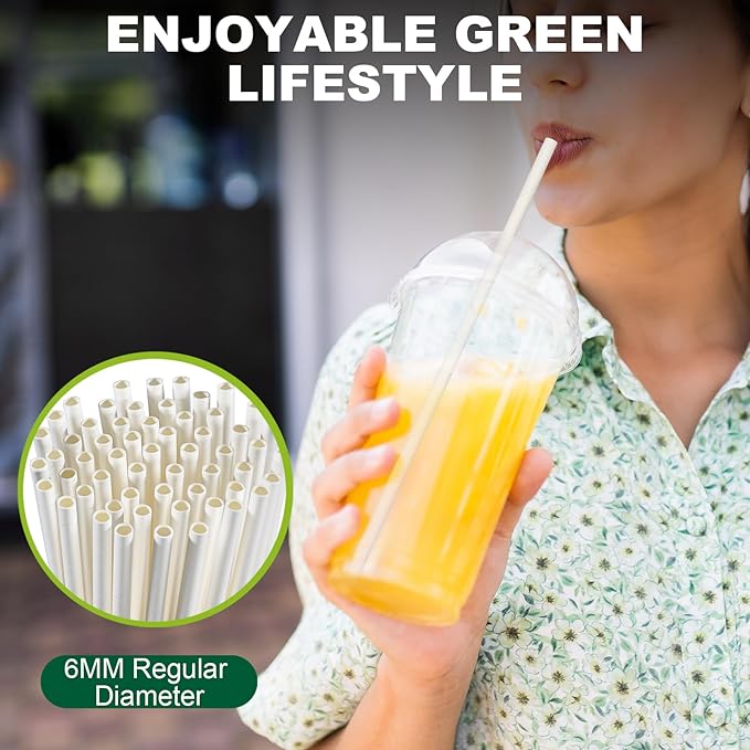 10.25" x 0.24‘ Long Disposable Paper Drinking Straws Bulk - Image 4