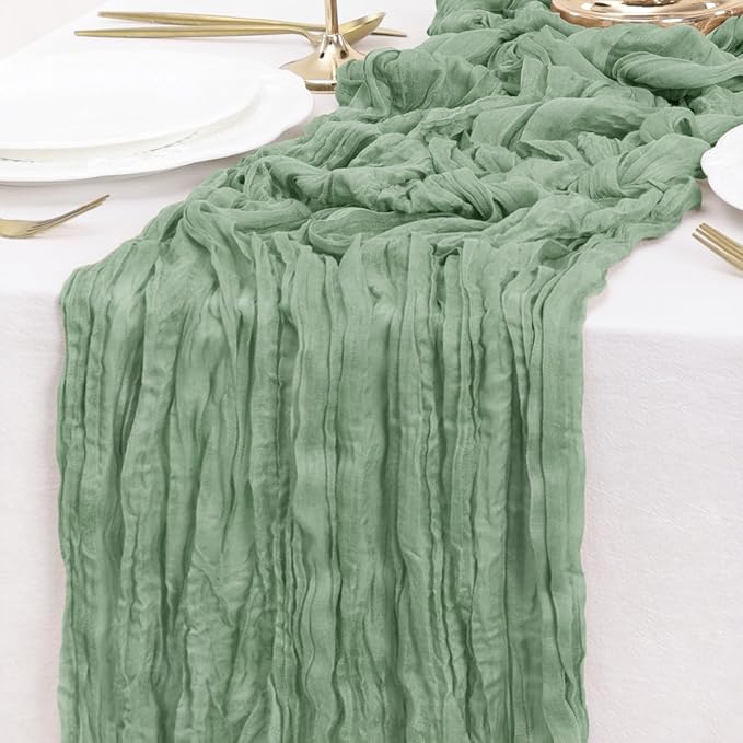Sage Green Table Runner Cheesecloth Table Runner 4 Pack 10FT Farmhouse Table - Image 5