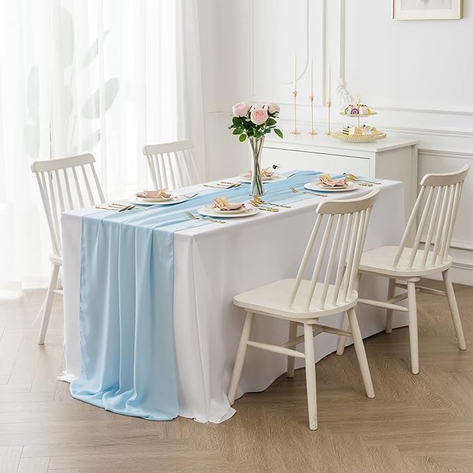 12Pack 9ft Chiffon Table Runner 14x108 Inch Sheer Romantic Table Runner - Image 5
