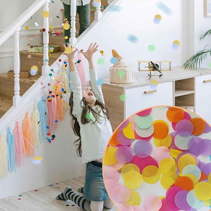 10000 Pieces 1 Inch Round Tissue Paper Confetti, 3.5 oz Multicolor Round Tissue - Image 5