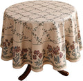patdrea Designer Vintage Linen Round Table Cloth, Durable Breathable Floral by Welcometopatdrea