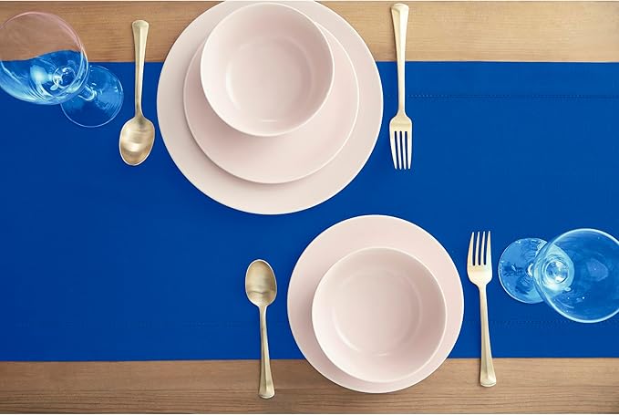 Solino Home Blue Hemstitch Table Runner 36 Inches - Image 5