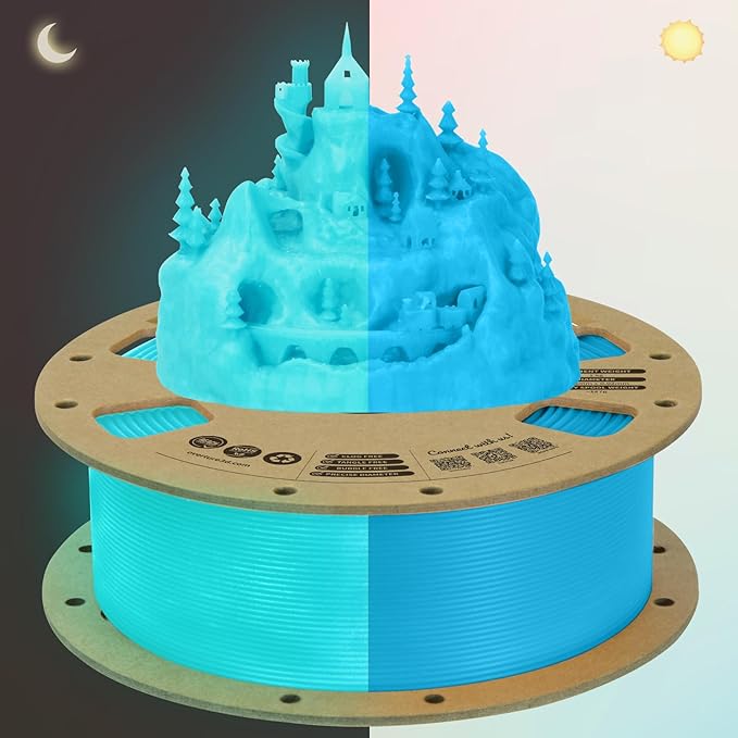 OVERTURE Glow PLA Filament 1.75mm 3D Printer Filament, 1kg Spool, Dimensional - Image 2