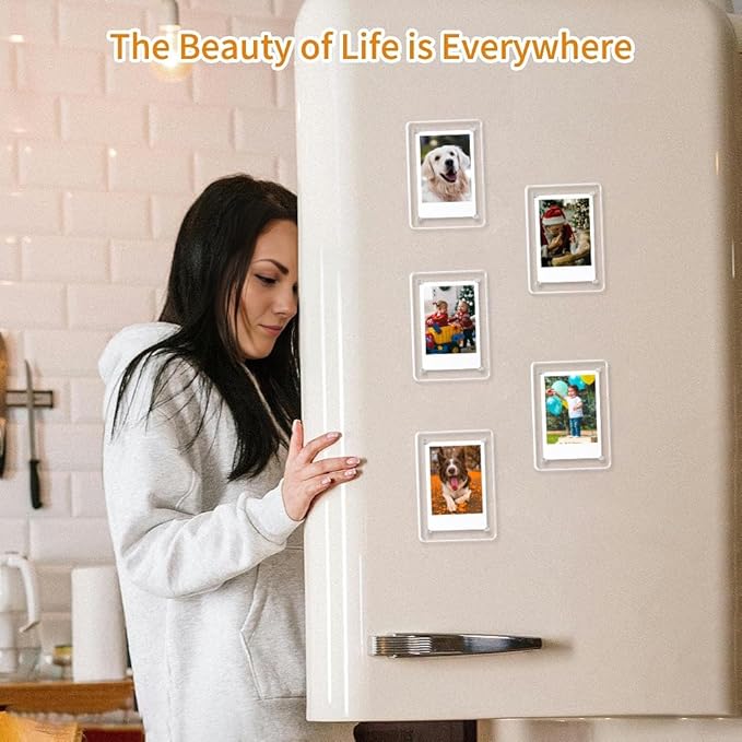 Magnetic Refrigerator Mini Picture Frames, 2.36x3.54 Acrylic Magnetic Clear - Image 4