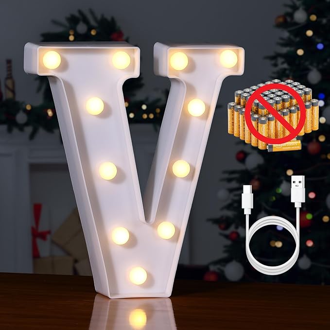 Foaky Rechargeable LED Letter Lights Sign Marquee Light Up Letters Sign by Foaky