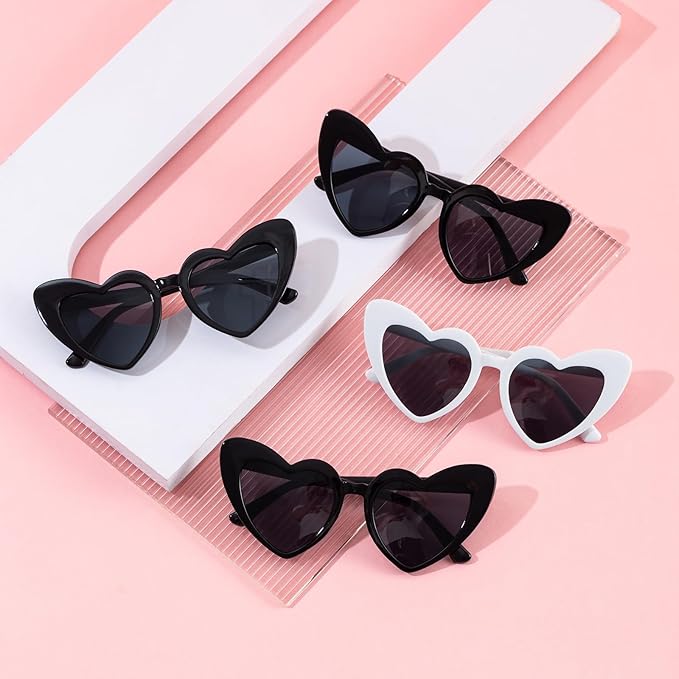 Bachelorette Party Favor Sunglasses 6 Pack, Retro Cat Eye Heart Sunglasses - Image 3