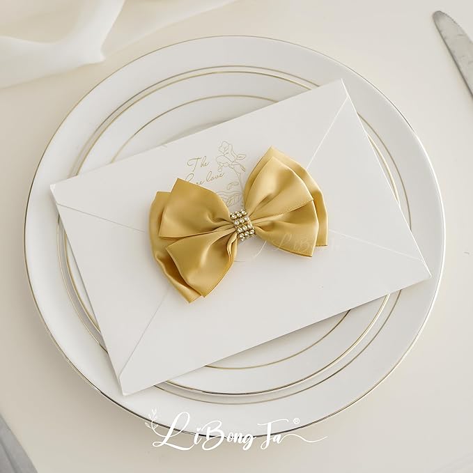 Gold Bows 4'' Premade Satin Ribbon Bow, Gift Bows - Image 8