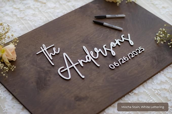 Personalized Last Name Guest Book, Unique Guest Book Sign, Custom Alternative - Image 6