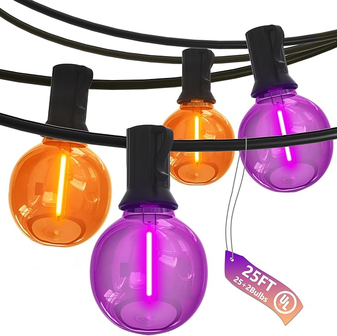SUNSGNE G40 LED Outdoor Halloween String Lights 25FT Globe String Lights by SUNSGNE