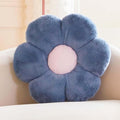 Dusty Blue Flower Shaped Throw Pillow by Kcvvcr