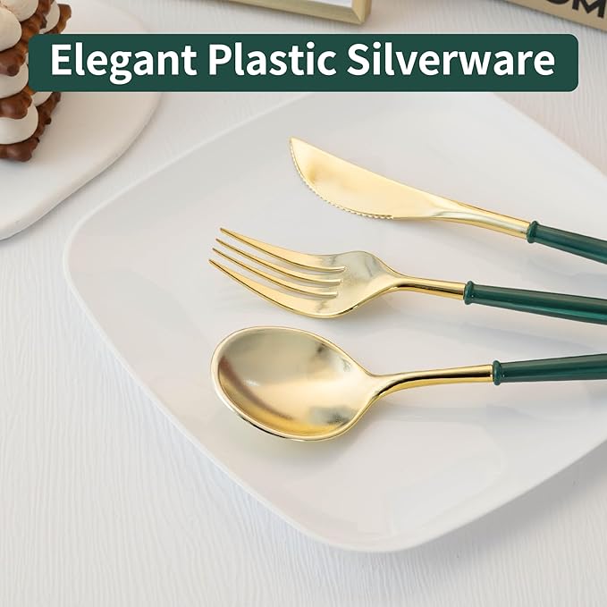 Lullaby 150PCS Gold Plastic Silverware - Image 5