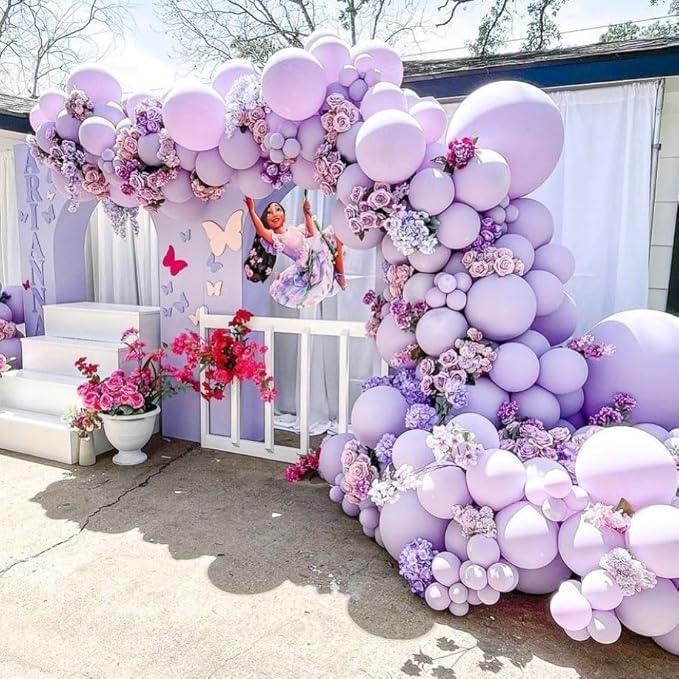 Bezente Pastel Purple Latex Party Balloons - Image 9