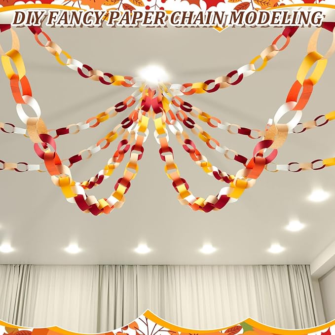 Lincia 600 Sheet Halloween Paper Chain Garland, Construction DIY Crafts Chain - Image 5