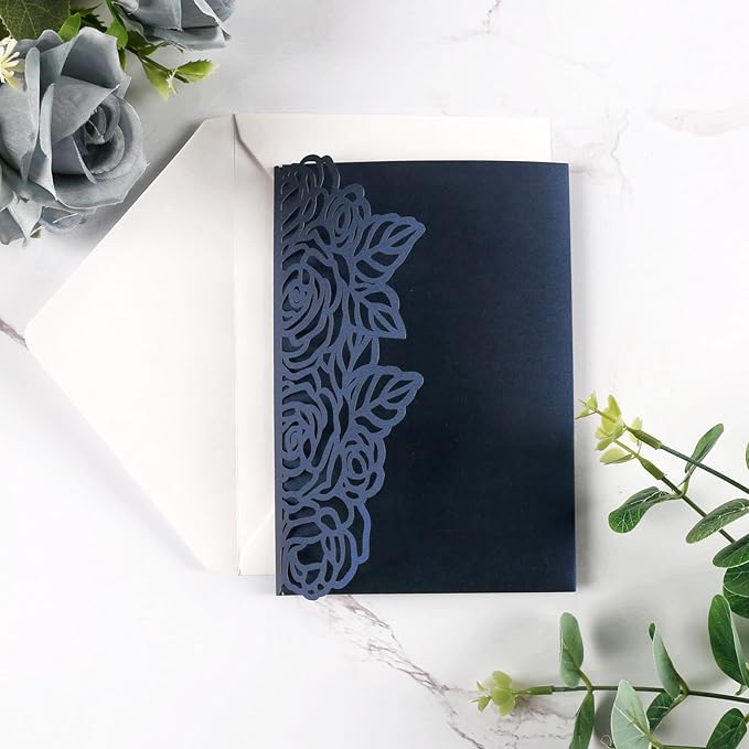 50pcs 250GSM Tri-Fold Wedding Invitations - Image 2