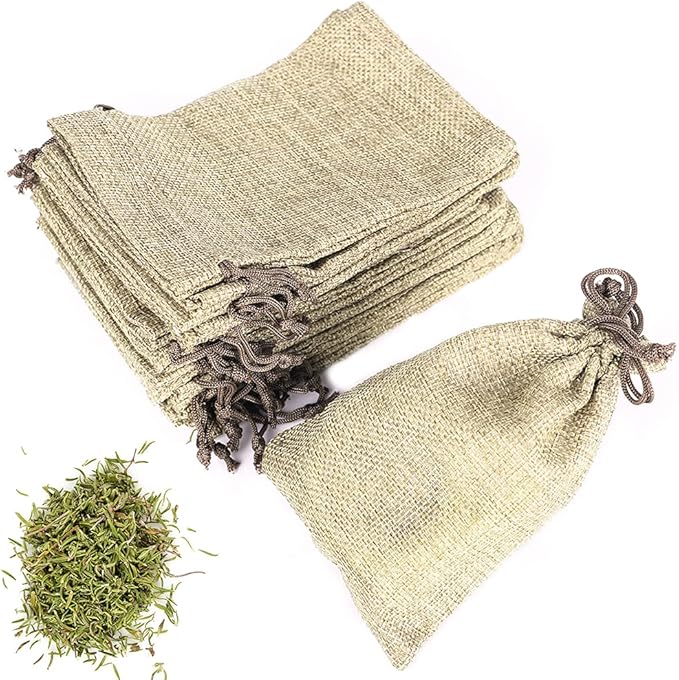 LYSXP 50PCS Burlap Bags with Drawstring，4x6 Inch Cream color Drawstring Gift - Image 3