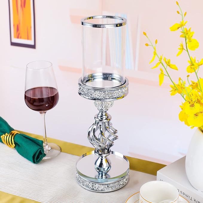 Hanjue Crystal Candle Holders for Pillar Candle, Metal Crystal Candle Holder - Image 7