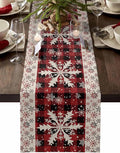 Buffalo Plaid Christmas Cotton Linen Table Runner by Unknown