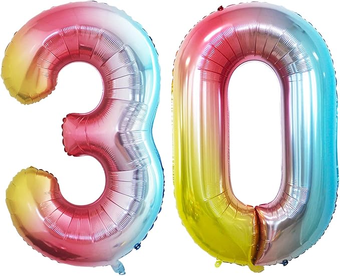 GOER Number 30 Balloons for 30th Birthday Party Decorations, 42 Inch Jumbo Foil by GOER