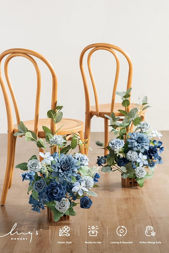 Ling's Moment 17.5" Tall Standing Artificial Flowers Arrangements 4pcs Fall - Image 4