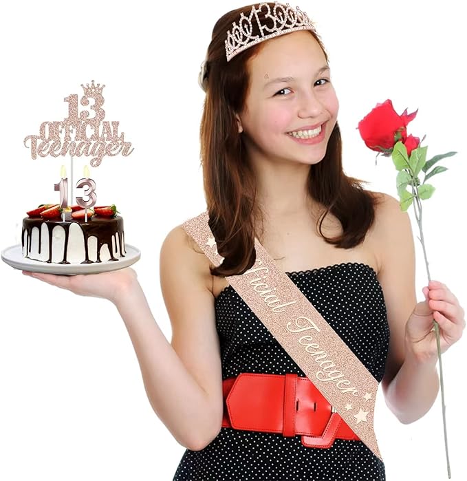 13th Birthday Decorations for Girls, Including 13th Birthday Crown/Tiara - Image 2