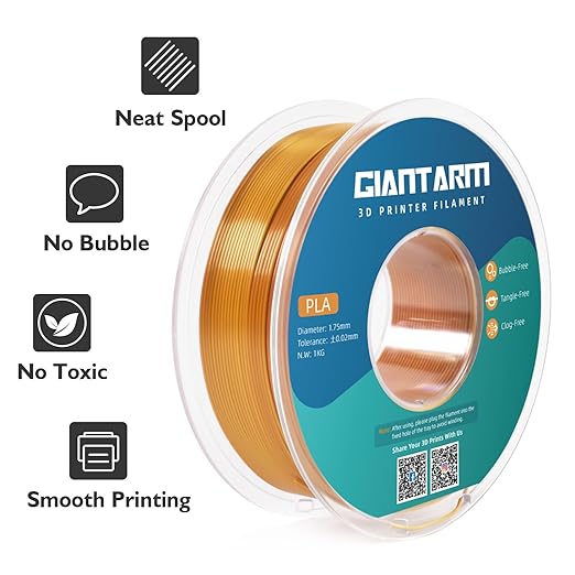 GIANTARM Dual Color PLA Filament, Silk PLA Filament 1.75mm +/-0.02mm, 1KG Spool - Image 4