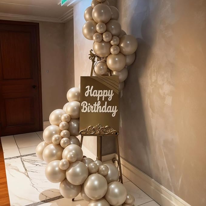 Double Stuffed Pearl Balloons, Two Types Double Stuffed Sand White Balloon - Image 6