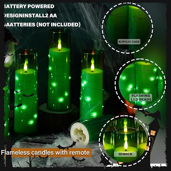 Flickering Flameless LED Candles, Battery Operated Candles 9 Pcs - Image 3