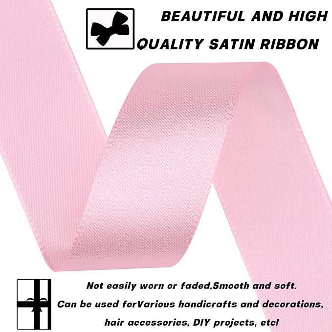 Light Pink Satin Craft Ribbon - Image 3