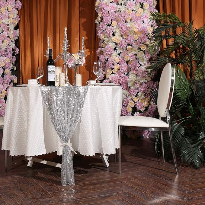 Eternal Beauty Silver Table Runner - Image 9