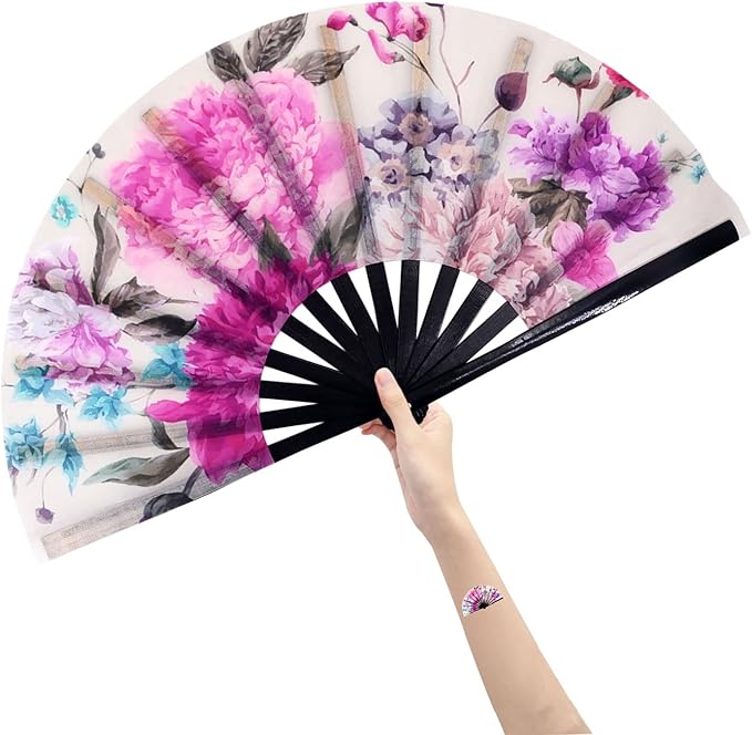 Amajiji Large Folding Hand Rave Fan Popping Fan by Amajiji