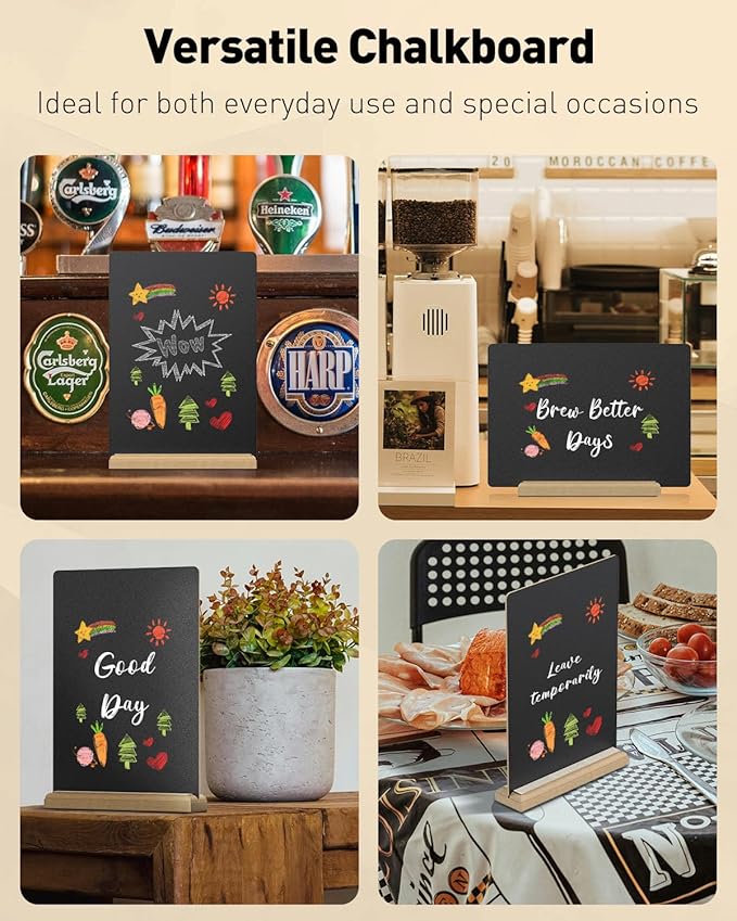 Uniclife 3 Pcs A4 Tabletop Chalkboard Sign - Image 7