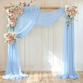 Wedding Arch Draping Fabric, 1 Panel 18FT Baby Blue Sheer Backdrop Curtain by Partisky