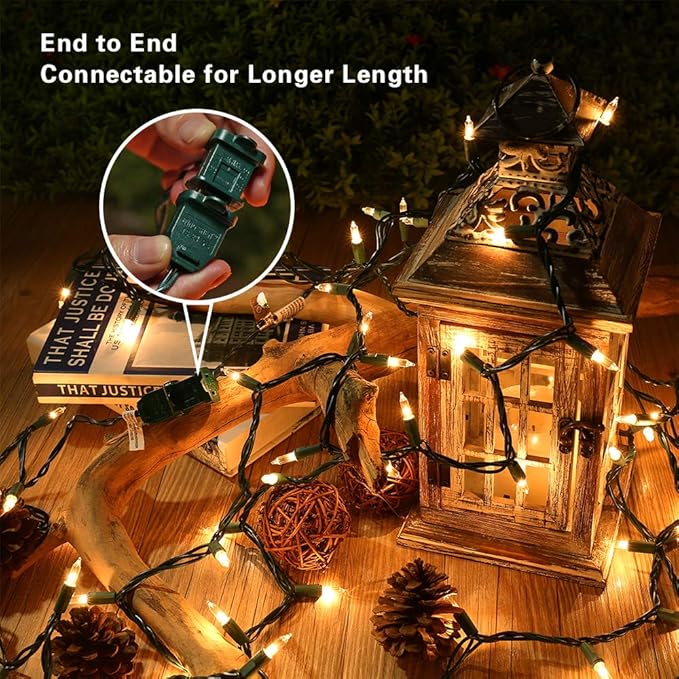 PhilzOps Clear Christmas Lights, 69.6ft 300Ct Warm White Incandescent Christmas - Image 4