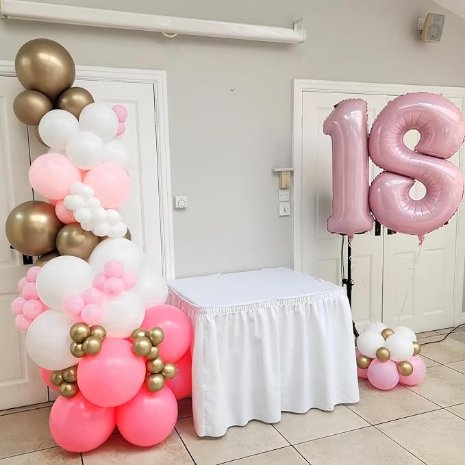 Pastel Pink 8 Balloons, Self Inflating Digit 8 Balloons - Image 7