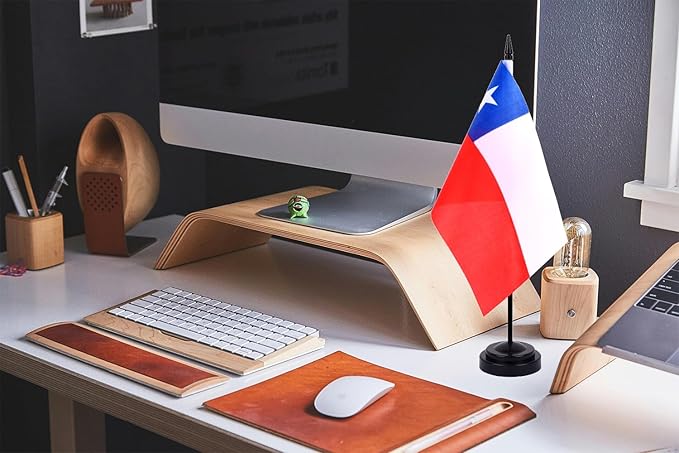 WXTWK 2 Pack Chile Flag Chile Deluxe Desk Flag Set - Image 5
