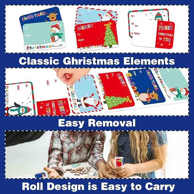 300PCS Christmas Gift Tags Stickers, Self-Adhesive Christmas Name Tags - Image 4