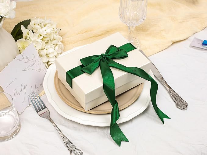 Green Satin Ribbon 1 inch X Continuous 100 Yards, Single Face Polyester Ribbon - Image 5
