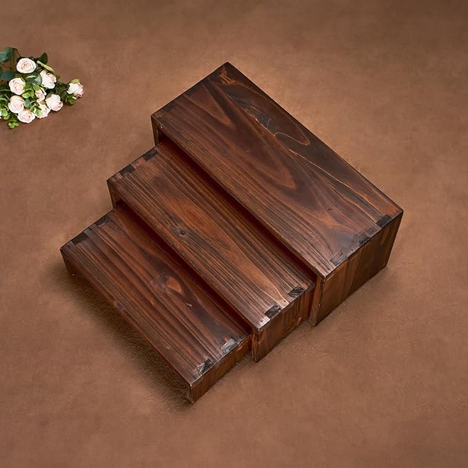 Set of 3 Wooden Rustic Cupcake Stand - Image 3