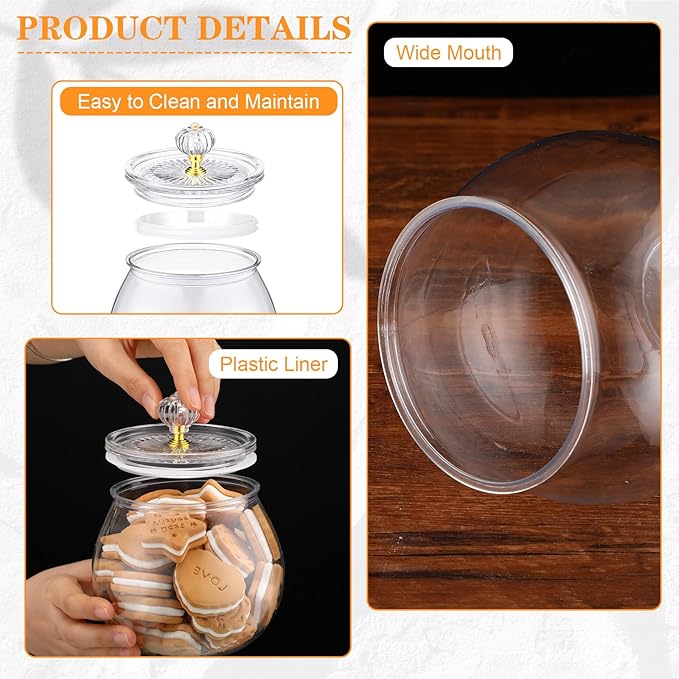 Nuogo 4 Pcs Plastic Candy and Cookie Jars - Image 4