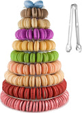 10-Tier Clear Macaron Display Stand, Plastic Macaron Tray Tower by OMISTAR