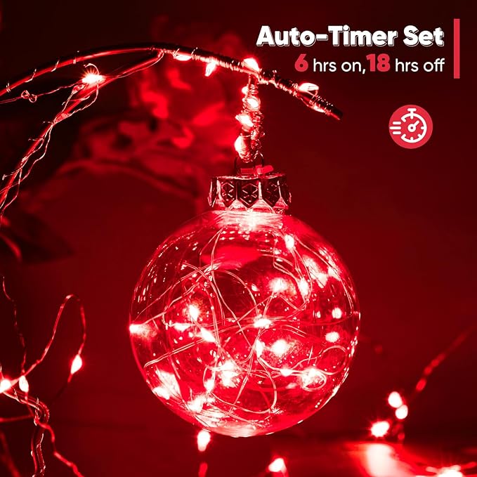 2 Pack 32.8 Ft. Battery Operated Outdoor String Lights - Image 6