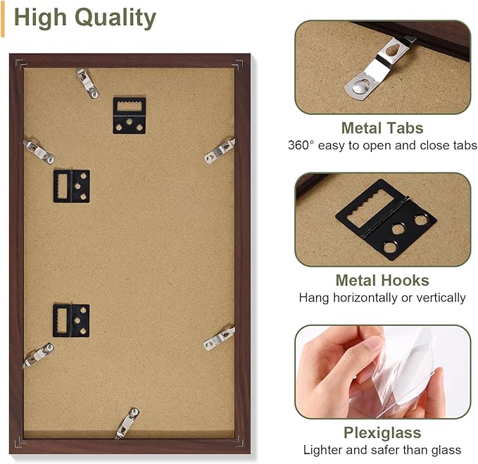 Vittanly 8x14 Picture Frames Collage, Displays 3Pcs 4x6 Pictures - Image 4