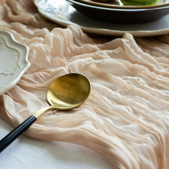 Gauze Table Runner Bulk Cheesecloth 141 in Long Natural Table Runner - Image 4