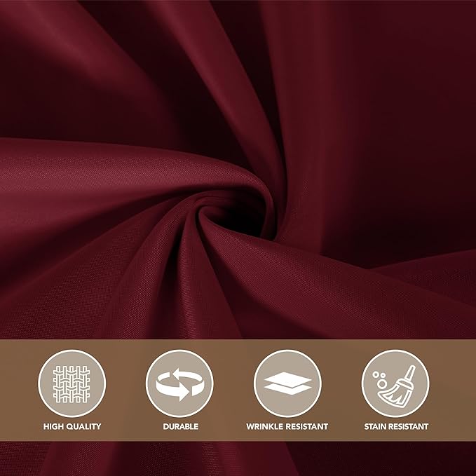 sancua Square Tablecloths 85x85 Inch Burgundy - Image 7