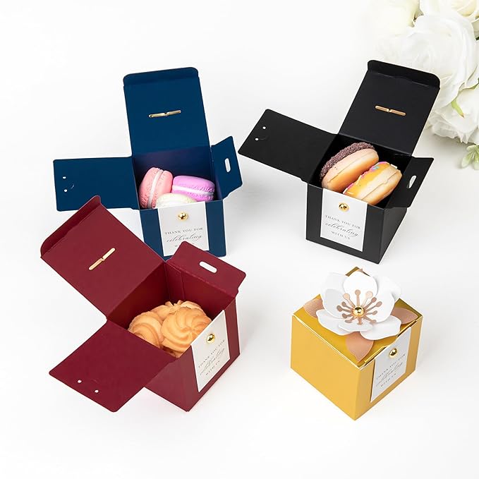FEIYI 20 PCS Candy Boxes, 3 In 1 Navy Blue Favor Boxes - Image 5