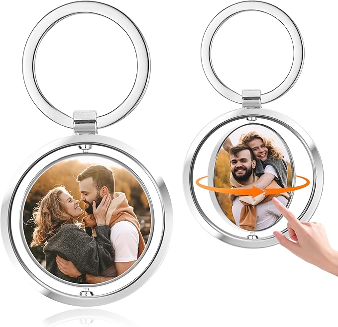Custom Keychain with Picture, Personalized Photo Keychain with LOGO Text by Ueedklaayy