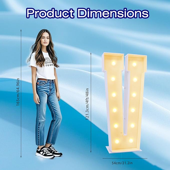 4FT Marquee Plastic Letters V - Image 4