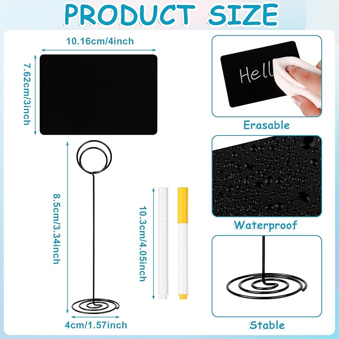 30 Pack Mini Chalkboard Signs 4"x3" Small Chalkboard Label - Image 2