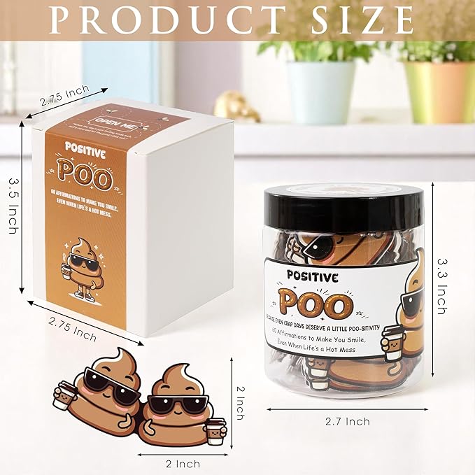 Positive Poo Jar – 60 Funny Affirmation Cards, Gag Gifts - Image 2