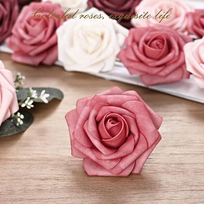 BLEUM CADE 16Pcs Artificial Flowers Fake Roses - Image 2